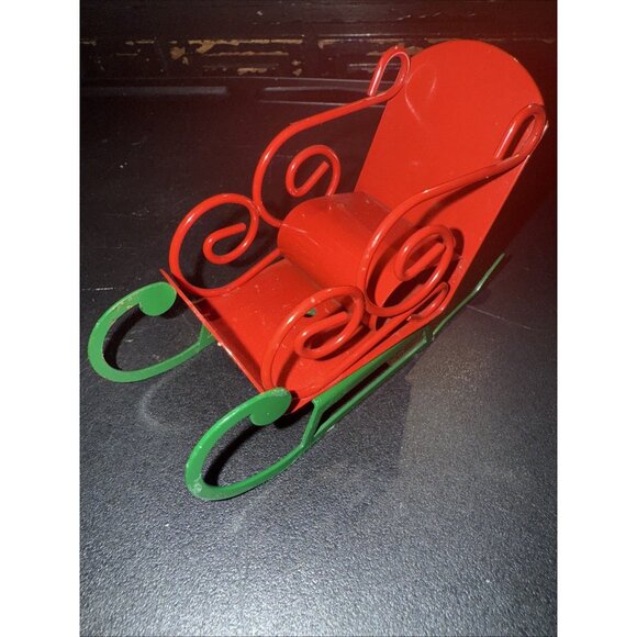 Christmas Santa’s Sleigh Sled Bethlehem Metal Ornament 1983 4x2x3” Unbranded - Picture 4 of 13